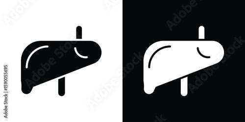 Liver icon vector flat symbol, glyph sign. icon concept illustration