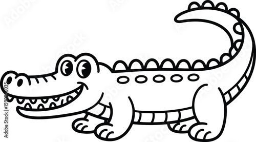 cartoon crocodile with big smile