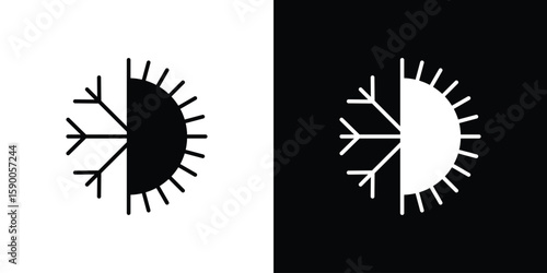 Hot and cold icon vector flat symbol, glyph sign. icon concept illustration