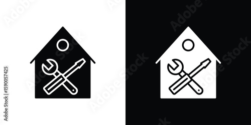 Home repair icon vector flat symbol, glyph sign. icon concept illustration