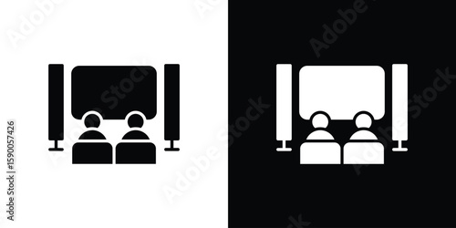 Home cinema icon vector flat symbol, glyph sign. icon concept illustration
