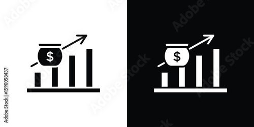 Fiscal policy icon vector flat symbol, glyph sign. icon concept illustration