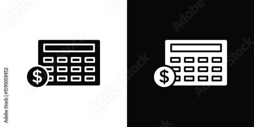 Fiscal year icon vector flat symbol, glyph sign. icon concept illustration
