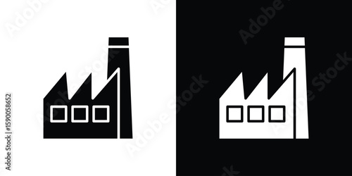 Factory icon vector flat symbol, glyph sign. icon concept illustration