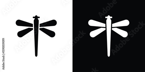 Dragon fly icon vector flat symbol, glyph sign. icon concept illustration