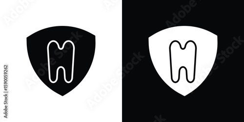 Dental insurance icon vector flat symbol, glyph sign. icon concept illustration