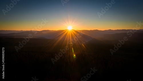 Wallpaper Mural Beautiful sunrise over mountain range landscape scenic view nature photography art Torontodigital.ca