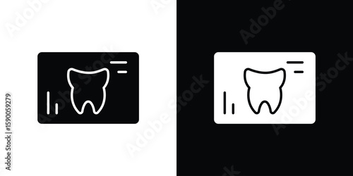 Dental X ray icon vector flat symbol, glyph sign. icon concept illustration