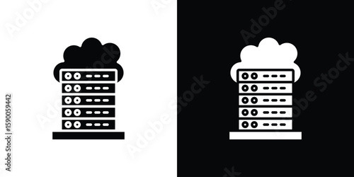Data center icon vector flat symbol, glyph sign. icon concept illustration