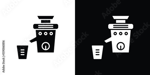 Cold pressed juicer icon vector flat symbol, glyph sign. icon concept illustration