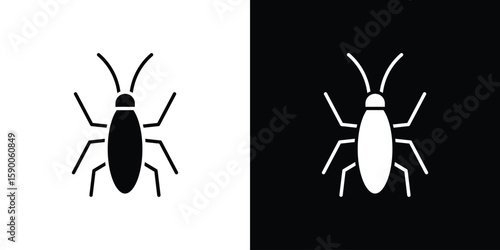 Cockroach icon vector flat symbol, glyph sign. icon concept illustration