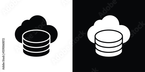 Cloud server icon vector flat symbol, glyph sign. icon concept illustration