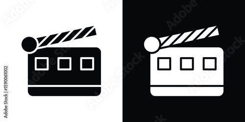 Cinema flapper icon vector flat symbol, glyph sign. icon concept illustration