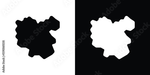 China map icon vector flat symbol, glyph sign. icon concept illustration