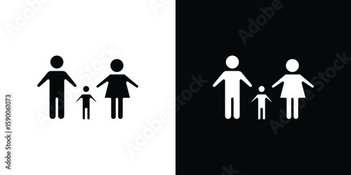 Child custody icon vector flat symbol, glyph sign. icon concept illustration