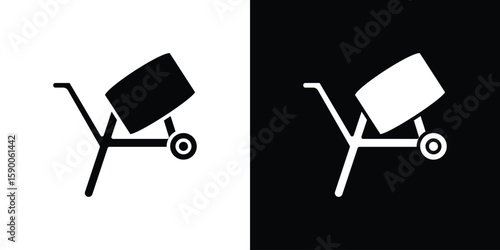 Cement mixer icon vector flat symbol, glyph sign. icon concept illustration