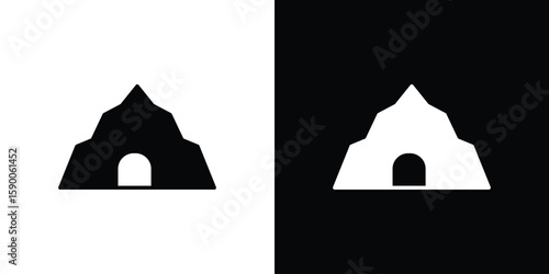 cave icon vector flat symbol, glyph sign. icon concept illustration