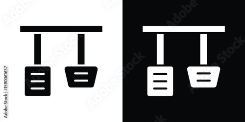 car pedal icon vector flat symbol, glyph sign. icon concept illustration