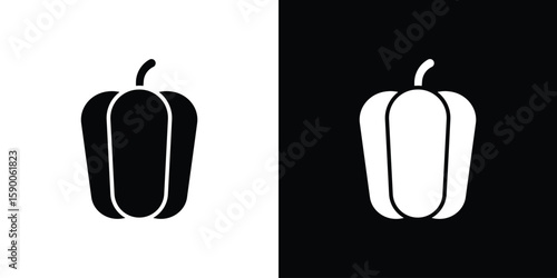 Capsicum icon vector flat symbol, glyph sign. icon concept illustration