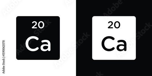 Calcium icon vector flat symbol, glyph sign. icon concept illustration