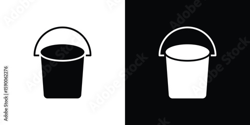 Bucket icon vector flat symbol, glyph sign. icon concept illustration