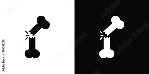 Broken bone icon vector flat symbol, glyph sign. icon concept illustration
