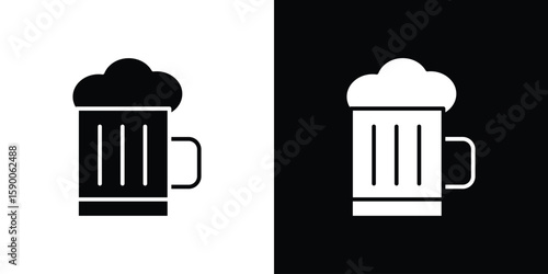Beer icon vector flat symbol, glyph sign. icon concept illustration