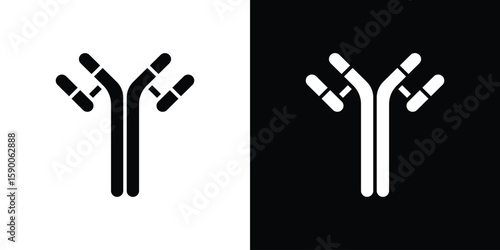 Antibody icon vector flat symbol, glyph sign. icon concept illustration