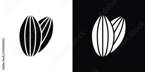 Almond icon vector flat symbol, glyph sign. icon concept illustration