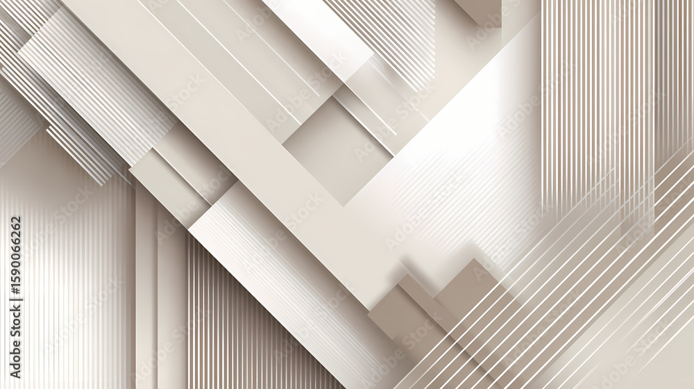 Fototapeta premium Illustrate an elegant corporate background with layered, offset rectangular patterns and thin linear accents, perfect for a professional brochure. offset lines. Illustration