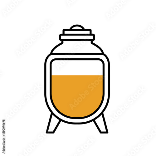 A minimalist homebrew fermenter vector icon