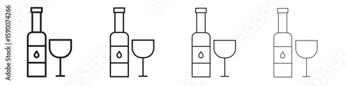 Vodka icon collection. Vector illustration EPS10.