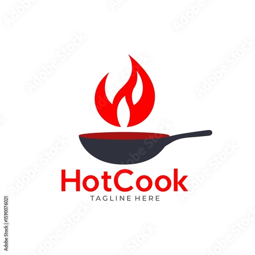 HotCook Logo Wok Pan with Flame