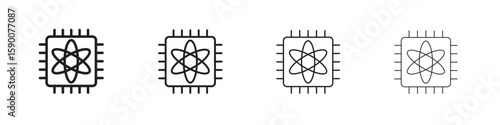 Quantum computing icon collection. Vector illustration EPS10.