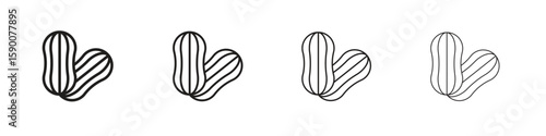 Peanut icon collection. Vector illustration EPS10.