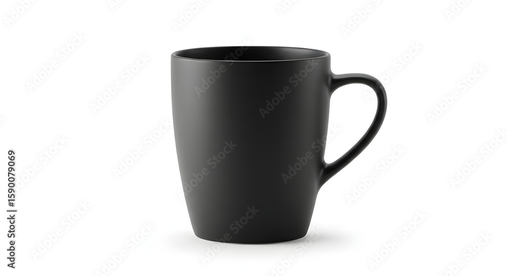 Plain Black Coffee Mug Isolated on White Background for Beverage Branding and Drink Promotion Plain Black Coffee Mug Isolated on White Background for Beverage Branding and Drink Promotion