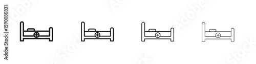 Hospital bed icon collection. Vector illustration EPS10.
