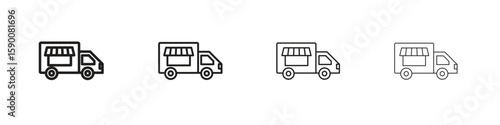Food truck icon collection. Vector illustration EPS10.