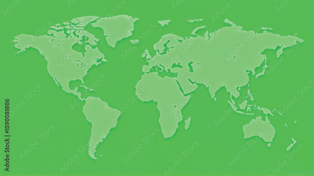 A world map illustration displayed in green tones offering a creative asset for design, geography projects, and global business concepts. A world map illustration displayed in green tones offering a creative asset for design, geography projects, and global business concepts.