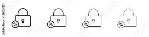 Fixed rate mortgage icon collection. Vector illustration EPS10.
