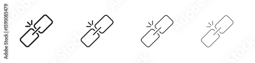 Broken link icon collection. Vector illustration EPS10.