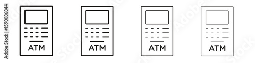 ATM machine icon collection. Vector illustration EPS10.
