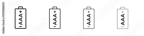 AAA battery icon collection. Vector illustration EPS10.