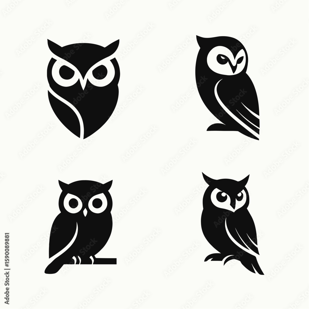 Fototapeta premium set of owls