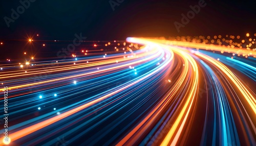 Wallpaper Mural Abstract speed lines with glowing particles Torontodigital.ca