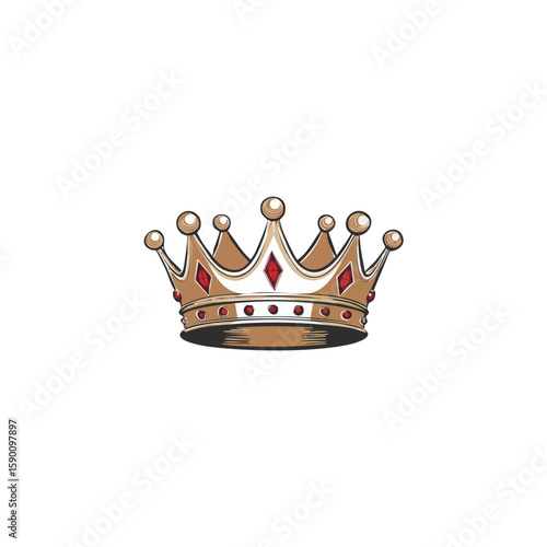Royal Crown One Line Drawing – Continuous Single Line Art Crown Vector Illustration

