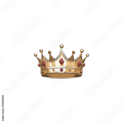 Royal Crown One Line Drawing – Continuous Single Line Art Crown Vector Illustration

