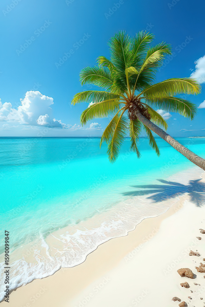 Fototapeta premium palm tree on the beach