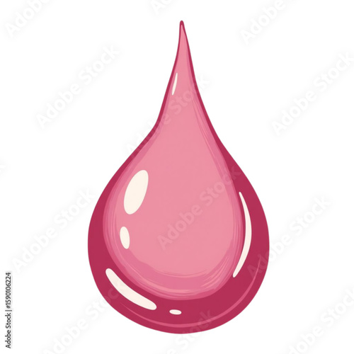 Pink wine droplet on a transparent background    representing winemaking concept  