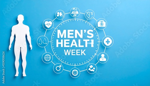 Wallpaper Mural Man-shaped graphic with health icons Torontodigital.ca